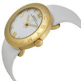 Buy Shop Marc Jacobs Amy White Dial White Leather Strap Watch for Women - MBM1150 USA Online