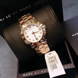 Buy Shop Marc Jacobs Amy White Dial Rose Gold Steel Strap Watch for Women - MBM3077 USA Online