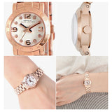 Buy Shop Marc Jacobs Amy White Dial Rose Gold Steel Strap Watch for Women - MBM3227 USA Online