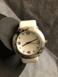 Buy Shop Marc Jacobs Amy White Dial White Leather Strap Watch for Women - MBM1136 USA Online