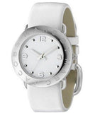 Buy Shop Marc Jacobs Amy White Dial White Leather Strap Watch for Women - MBM1136 USA Online