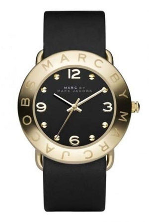 Buy Shop Marc Jacobs Amy Black Dial Black Leather Strap Watch for Women - MBM1154 USA Online
