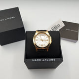 Buy Shop Marc Jacobs Baby Dave Gold Dial Black Leather Strap Watch for Women - MBM1264 USA Online