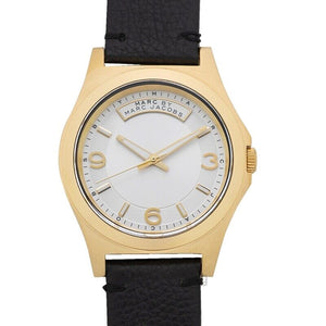 Buy Shop Marc Jacobs Baby Dave Gold Dial Black Leather Strap Watch for Women - MBM1264 USA Online