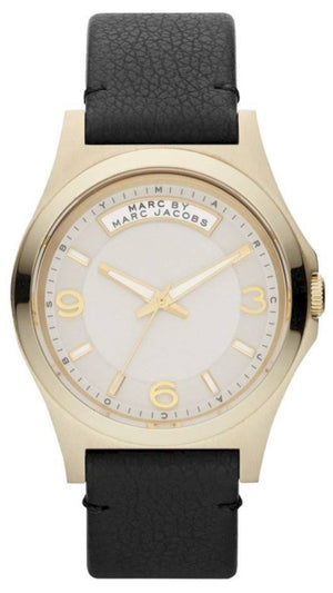 Buy Shop Marc Jacobs Baby Dave Gold Dial Black Leather Strap Watch for Women - MBM1264 USA Online