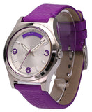 Buy Shop Marc Jacobs Baby Dave Silver Dial Purple Leather Strap Watch for Women - MBM1262 USA Online