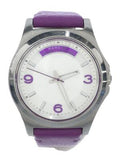 Buy Shop Marc Jacobs Baby Dave Silver Dial Purple Leather Strap Watch for Women - MBM1262 USA Online