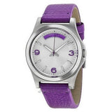 Buy Shop Marc Jacobs Baby Dave Silver Dial Purple Leather Strap Watch for Women - MBM1262 USA Online