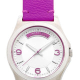 Buy Shop Marc Jacobs Baby Dave Silver Dial Purple Leather Strap Watch for Women - MBM1262 USA Online