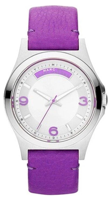 Buy Shop Marc Jacobs Baby Dave Silver Dial Purple Leather Strap Watch for Women - MBM1262 USA Online