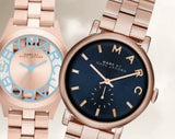 Buy Shop Marc Jacobs Baker Blue Dial Rose Gold Steel Strap Watch for Women - MBM3330 USA Online