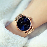 Buy Shop Marc Jacobs Baker Blue Dial Rose Gold Steel Strap Watch for Women - MBM3330 USA Online