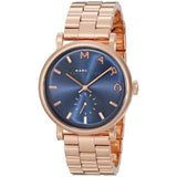 Buy Shop Marc Jacobs Baker Blue Dial Rose Gold Steel Strap Watch for Women - MBM3330 USA Online