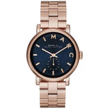Buy Shop Marc Jacobs Baker Blue Dial Rose Gold Steel Strap Watch for Women - MBM3330 USA Online