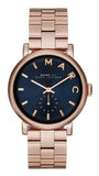 Buy Shop Marc Jacobs Baker Blue Dial Rose Gold Steel Strap Watch for Women - MBM3330 USA Online