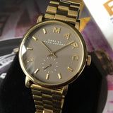 Buy Shop Marc Jacobs Baker Grey Dial Gold Steel Strap Watch for Women - MBM3281 USA Online