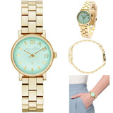 Buy Shop Marc Jacobs Baker Mint Green Dial Gold Steel Strap Watch for Women - MBM3284 USA Online