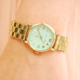 Buy Shop Marc Jacobs Baker Mint Green Dial Gold Steel Strap Watch for Women - MBM3284 USA Online