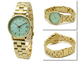Buy Shop Marc Jacobs Baker Mint Green Dial Gold Steel Strap Watch for Women - MBM3284 USA Online