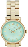 Buy Shop Marc Jacobs Baker Mint Green Dial Gold Steel Strap Watch for Women - MBM3284 USA Online