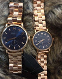 Buy Shop Marc Jacobs Baker Navy Blue Dial Rose Gold Steel Strap Watch for Women - MBM3332 USA Online