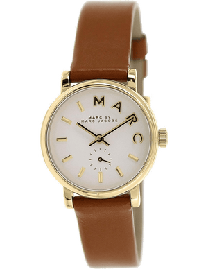 Buy Shop Marc Jacobs Baker White Dial Brown Leather Strap Watch for Women - MBM1317 USA Online