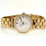 Buy Shop Marc Jacobs Baker White Dial Gold Steel Strap Watch for Women - MBM3247 USA Online