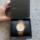 Buy Shop Marc Jacobs Baker White Dial Rose Gold Steel Strap Watch for Women - MBM3244 USA Online