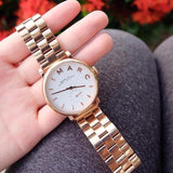 Buy Shop Marc Jacobs Baker White Dial Rose Gold Steel Strap Watch for Women - MBM3244 USA Online