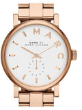Buy Shop Marc Jacobs Baker White Dial Rose Gold Steel Strap Watch for Women - MBM3248 USA Online