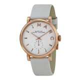 Buy Shop Marc Jacobs Baker White Dial White Leather Strap Watch for Women - MBM1283 USA Online