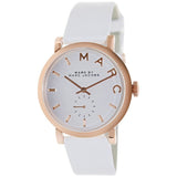 Buy Shop Marc Jacobs Baker White Dial White Leather Strap Watch for Women - MBM1283 USA Online