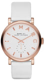 Buy Shop Marc Jacobs Baker White Dial White Leather Strap Watch for Women - MBM1284 USA Online