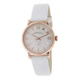 Buy Shop Marc Jacobs Baker White Dial White Leather Strap Watch for Women - MBM1284 USA Online