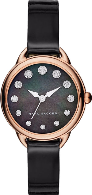 Buy Shop Marc Jacobs Betty Mother of Pearl Black Dial Black Leather Strap Watch for Women - MJ1513 USA Online