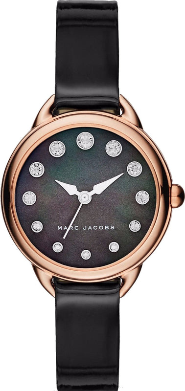 Buy Shop Marc Jacobs Betty Mother of Pearl Black Dial Black Leather Strap Watch for Women - MJ1513 USA Online