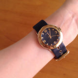 Buy Shop Marc Jacobs Blade Blue Dial Blue Leather Strap Watch for Women - MBM1224 USA Online