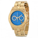 Buy Shop Marc Jacobs Blade Chronograph Blue Dial Gold Steel Strap Watch for Women - MBM3307 USA Online