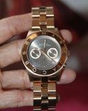 Buy Shop Marc Jacobs Blade Chronograph Brown Dial Rose Gold Steel Strap Watch for Women - MBM3308 USA Online