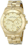 Buy Shop Marc Jacobs Blade Chronograph Gold Dial Gold Steel Strap Watch for Women - MBM3101 USA Online