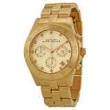 Buy Shop Marc Jacobs Blade Chronograph Gold Dial Gold Steel Strap Watch for Women - MBM3101 USA Online