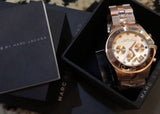 Buy Shop Marc Jacobs Blade Chronograph Rose Gold Dial Rose Gold Steel Strap Watch for Women - MBM3102 USA Online