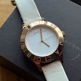 Buy Shop Marc Jacobs Blade White Dial White Leather Strap Watch for Women - MBM1201 USA Online