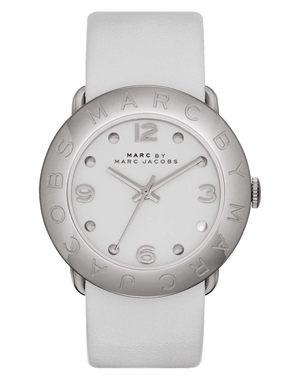 Buy Shop Marc Jacobs Blade White Dial White Leather Strap Watch for Women - MBM1223 USA Online