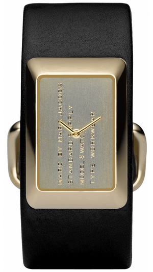 Buy Shop Marc Jacobs Champagne Dial Black Leather Strap Watch for Women - MBM2047 USA Online