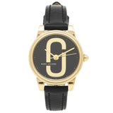 Buy Shop Marc Jacobs Corie Black Dial Black Leather Strap Watch for Women - MJ1580 USA Online