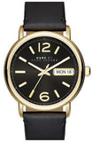 Buy Shop Marc Jacobs Fergus Black Dial Black Leather Strap Watch for Women - MBM8651 USA Online