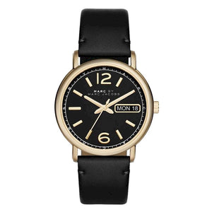 Buy Shop Marc Jacobs Fergus Black Dial Black Leather Strap Watch for Women - MBM8651 USA Online