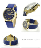 Buy Shop Marc Jacobs Fergus Blue Dial Blue Leather Strap Watch for Women - MBM8650 USA Online