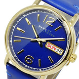 Buy Shop Marc Jacobs Fergus Blue Dial Blue Leather Strap Watch for Women - MBM8650 USA Online